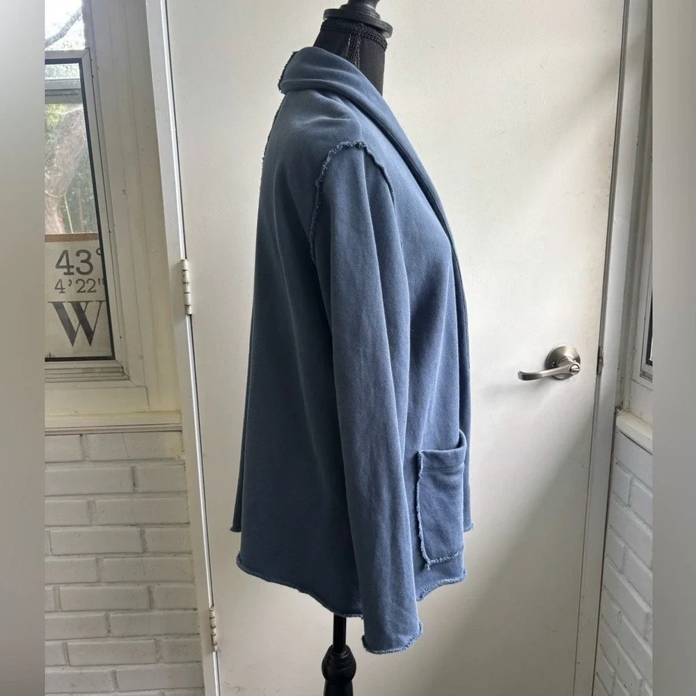Eileen Fisher Organic Cotton French Terry Shawl‎ Collar Jacket medium layered